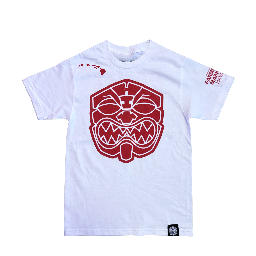 RED AKUA LOGO TEE - WHITE